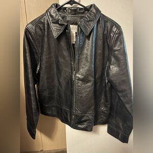 VINTAGE Large Liz Claiborne 100% leather coat